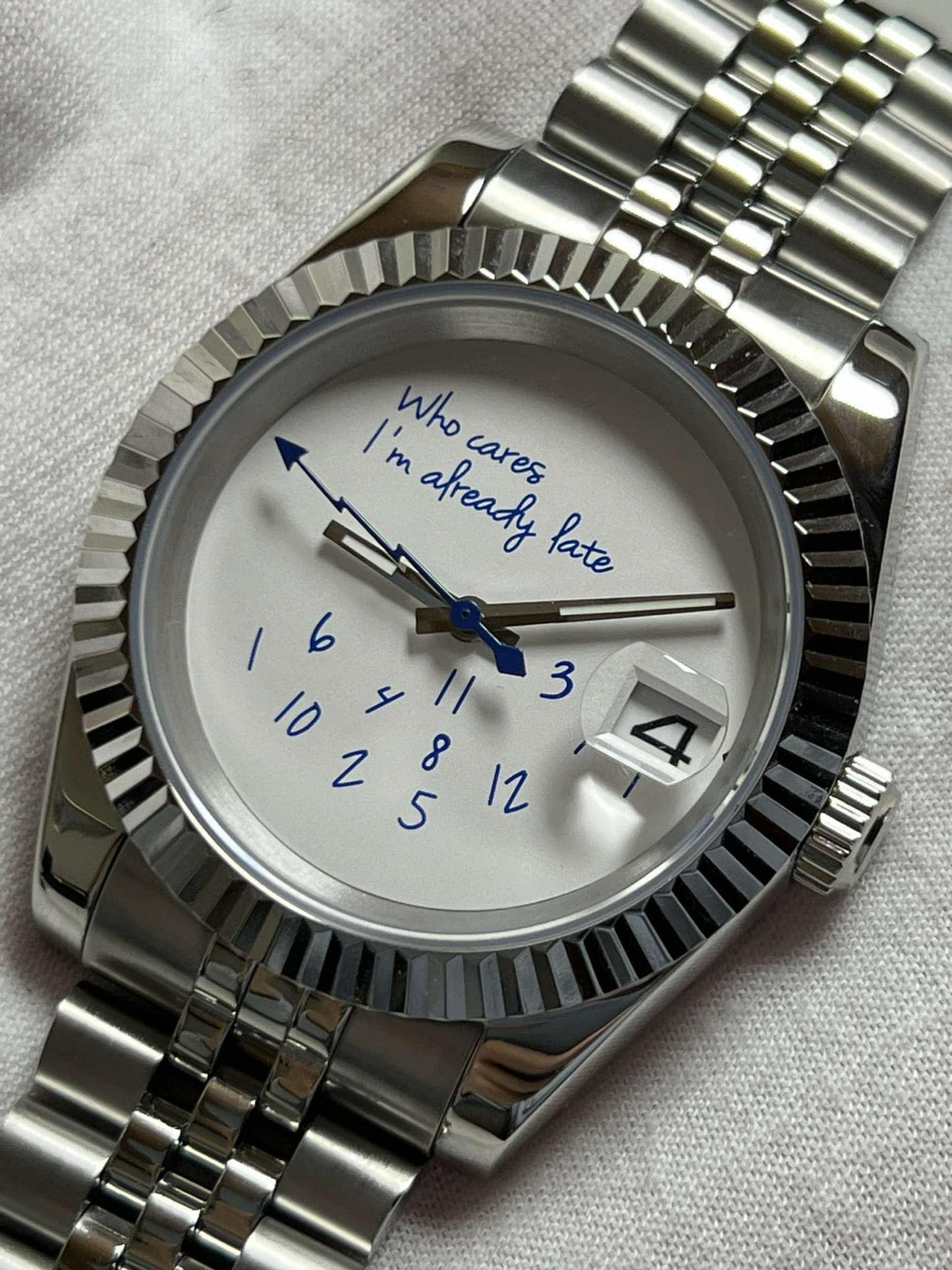 "Who Cares I’m Already Late" Datejust Mod