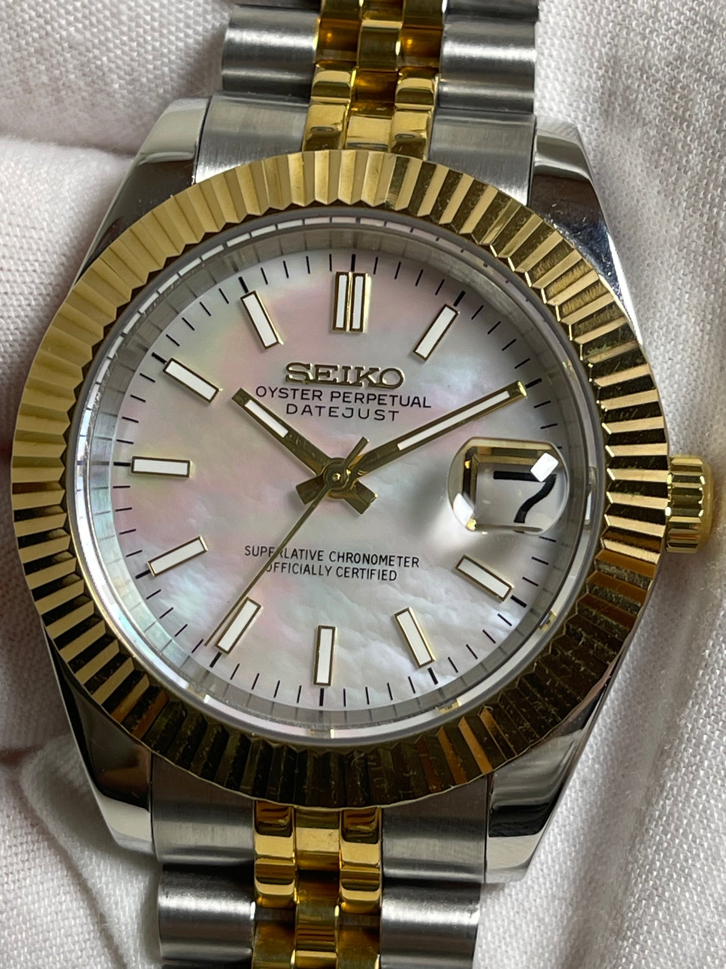 Mother of Pearl Two Tone Datejust Mod (Pre Order)