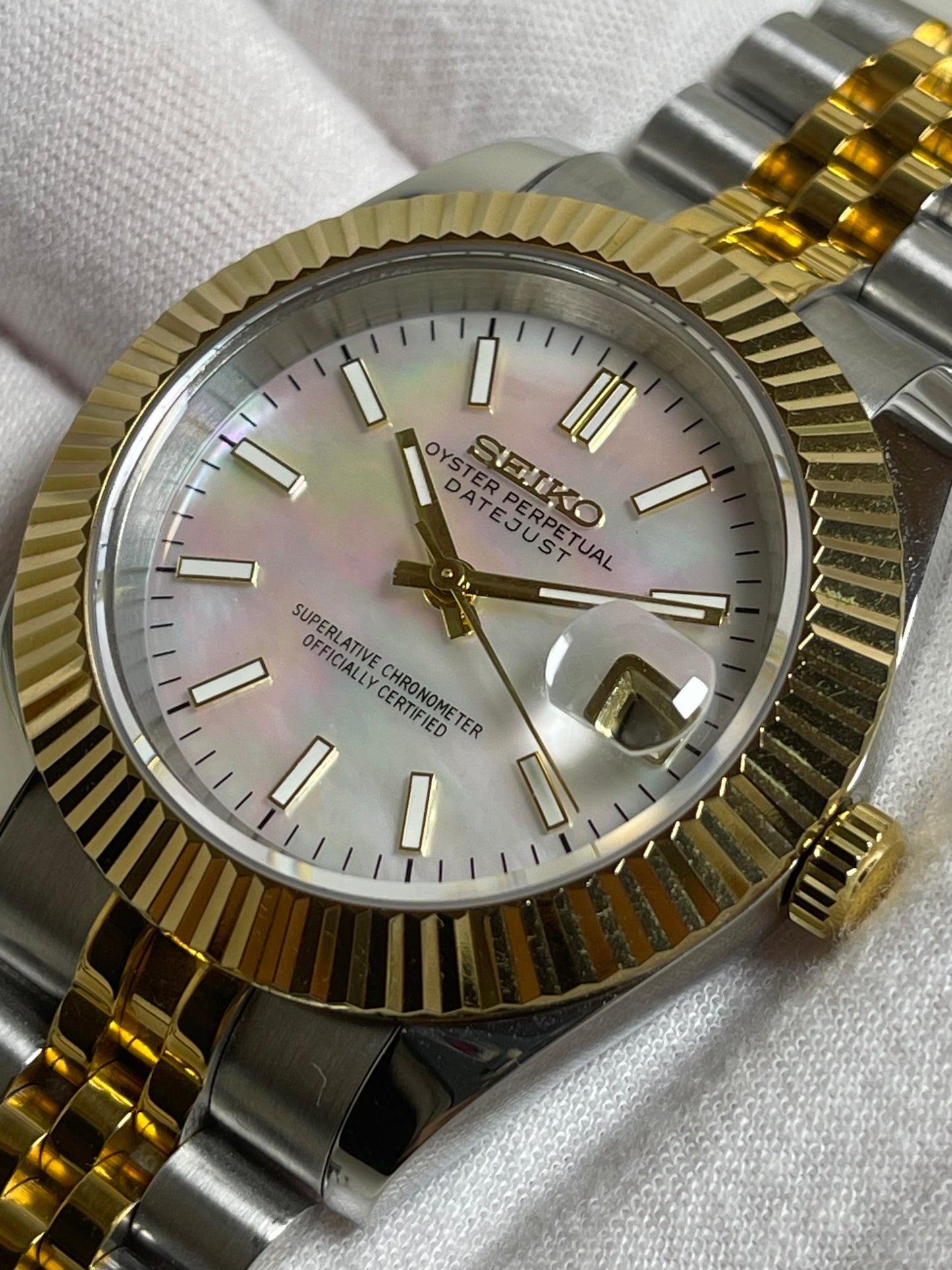 Mother of Pearl Two Tone Datejust Mod (Pre Order)