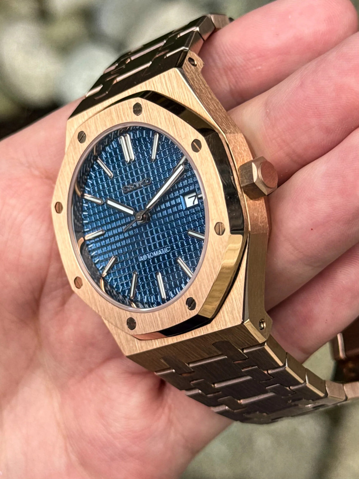 Rosegold Blue Royal Oak Mod (Pre Order)